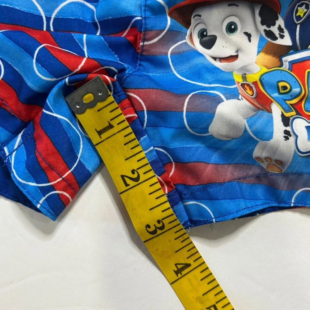 Kids Paw Patrol Swim Trunks Blue Red Paw Print Elastic‎ Size 2T